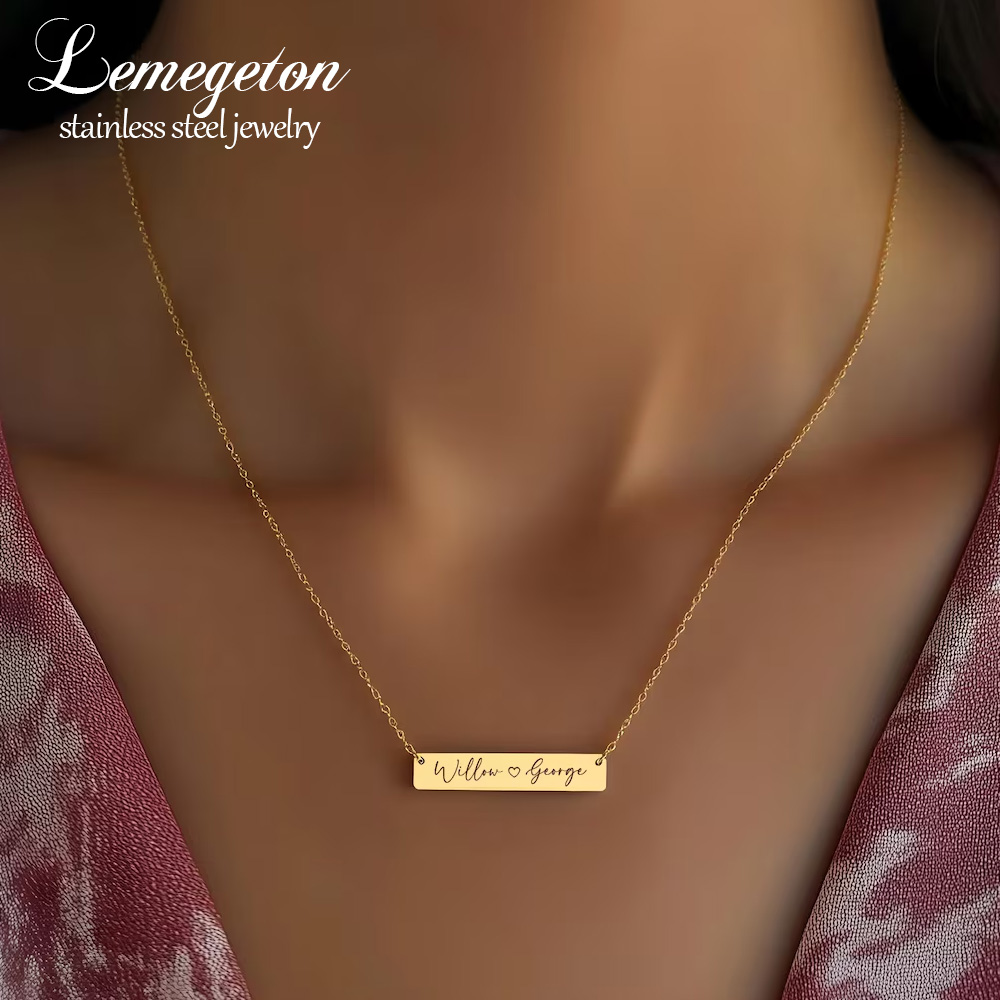 Handwriting Necklace Bar - 맞춤형 미니멀리스트 바 네임 목걸이, 맞춤