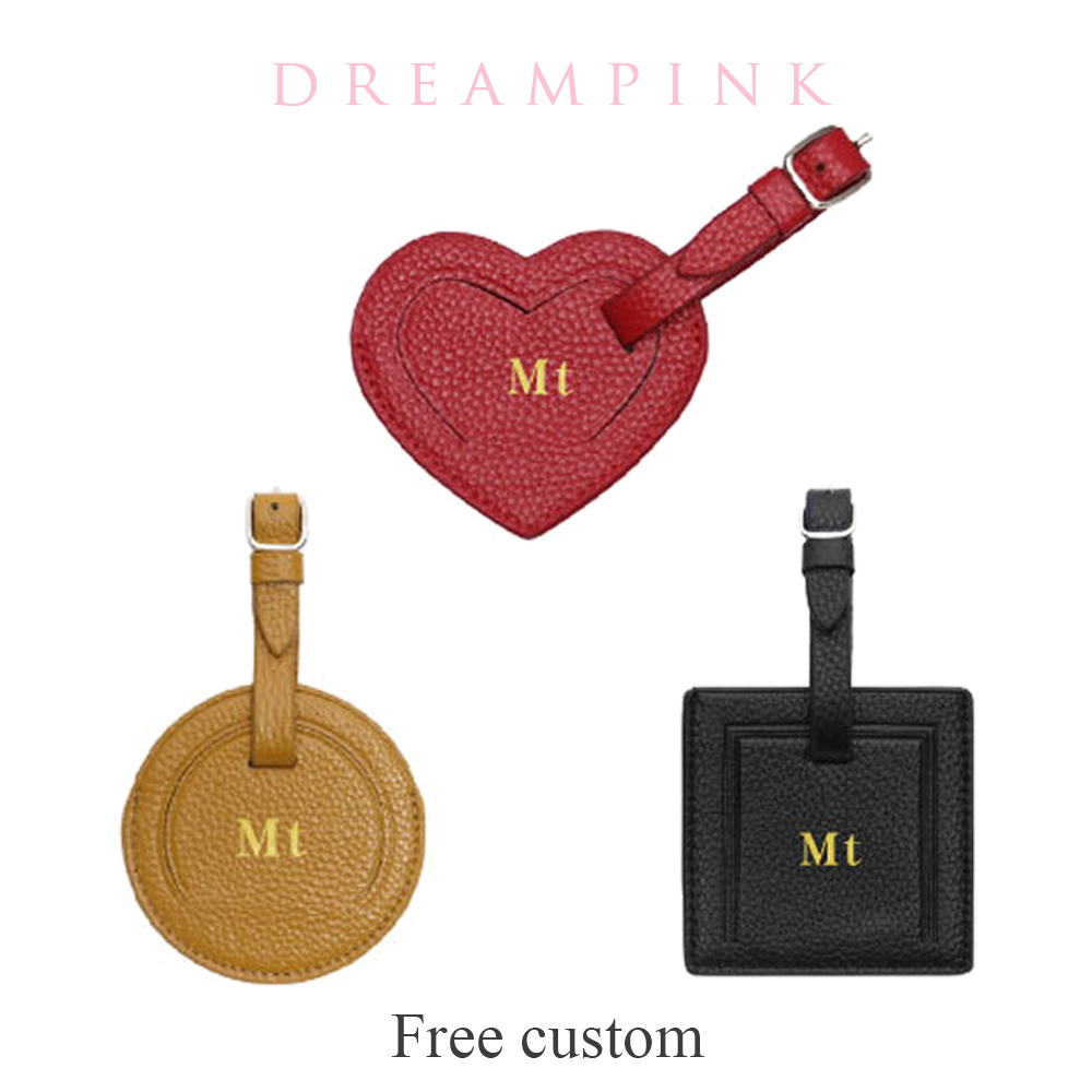 Personalized Name Box - 100% 정품 가죽 여행 수하물 태그