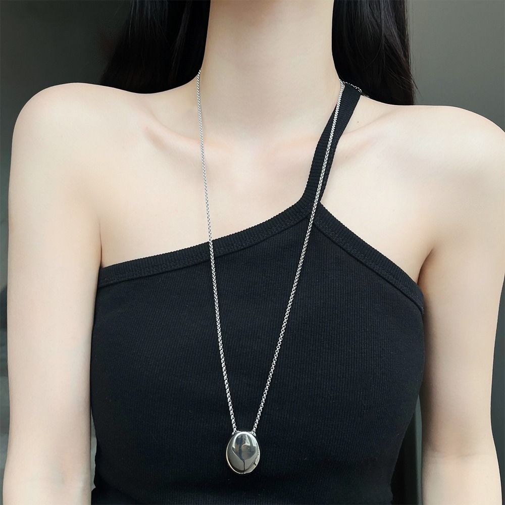 여성용 타원형 펜던트 스테인레스 스틸 긴 목걸이, 스웨 - Birth Flower Necklace 리뷰 및 가격