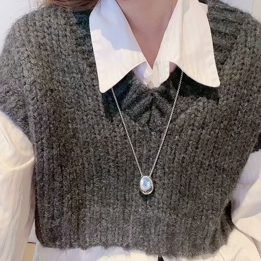 여성용 타원형 펜던트 스테인레스 스틸 긴 목걸이, 스웨 - Birth Flower Necklace 리뷰 및 가격