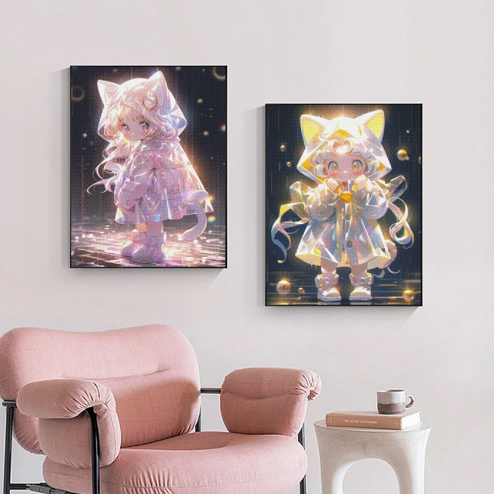 5D DIY AB 다이아몬드 페인팅 애니메이션 소녀 그 - Photo Mosaic Print 리뷰 및 가격