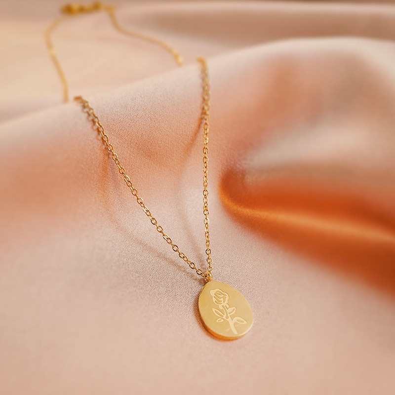 스테인레스 스틸 목걸이 여성 장미 꽃 문신 초커 펜던트 - Birth Flower Necklace 리뷰 및 가격