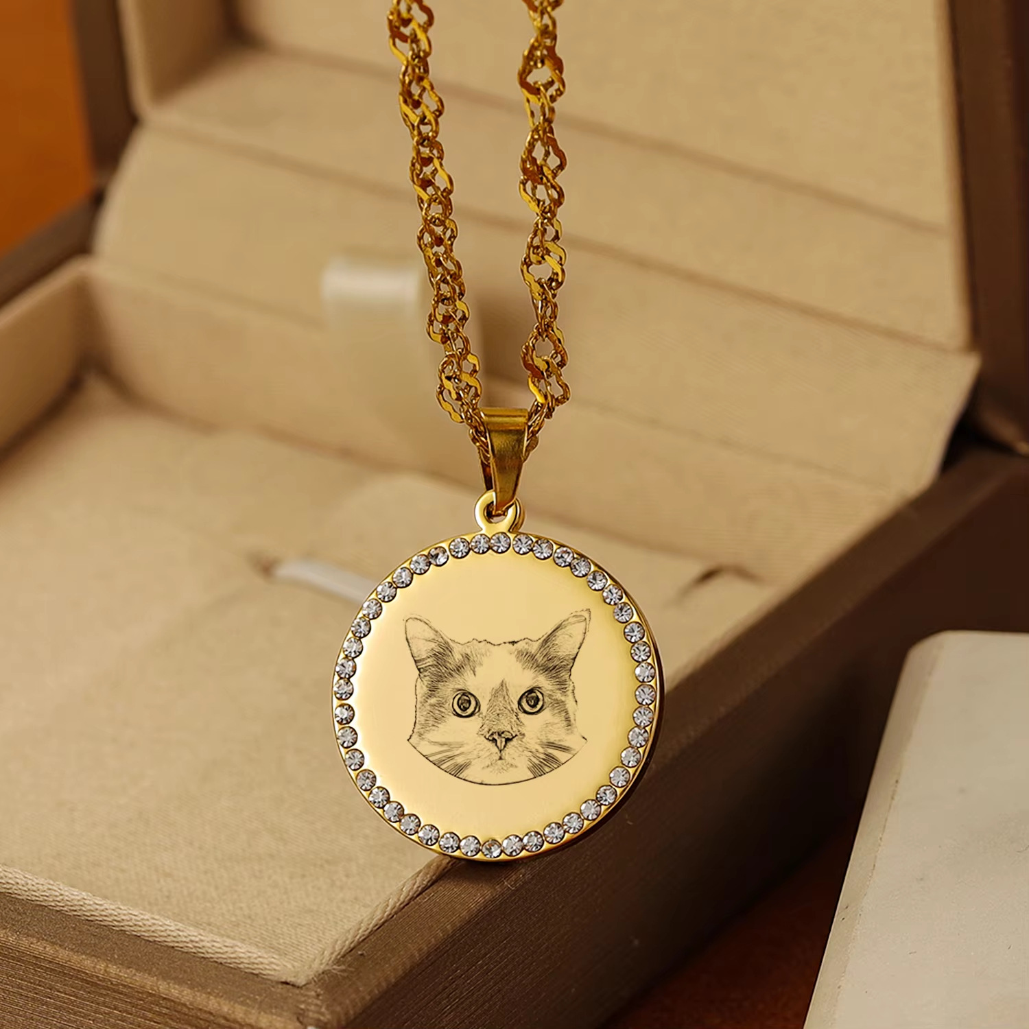 맞춤 각인 사진 패턴 디스크 목걸이 애완동물 초상화 원 - Pet Portrait Custom 리뷰 및 가격