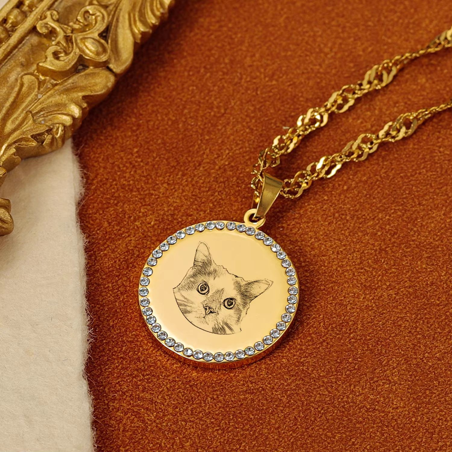맞춤 각인 사진 패턴 디스크 목걸이 애완동물 초상화 원 - Pet Portrait Custom 리뷰 및 가격