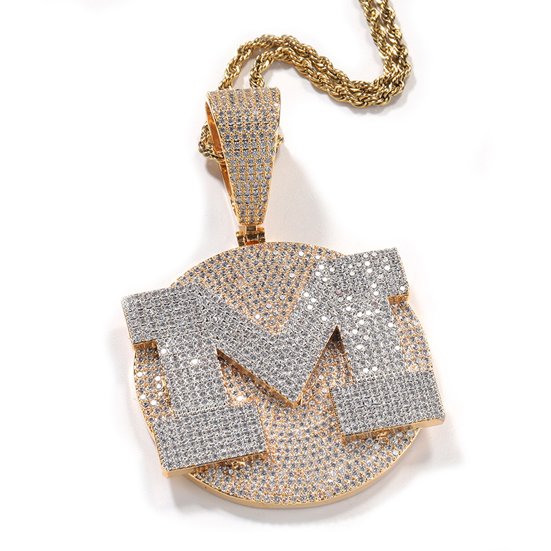 남성용 커스텀 개성 큰 글자 이름 라운드 펜던트 목걸이 - Name Necklace Custom 리뷰 및 가격