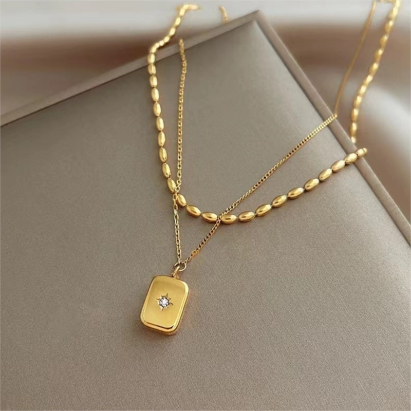 ANENJERY 316L 스테인레스 스틸 더블 레이어  - Birth Flower Necklace 리뷰 및 가격