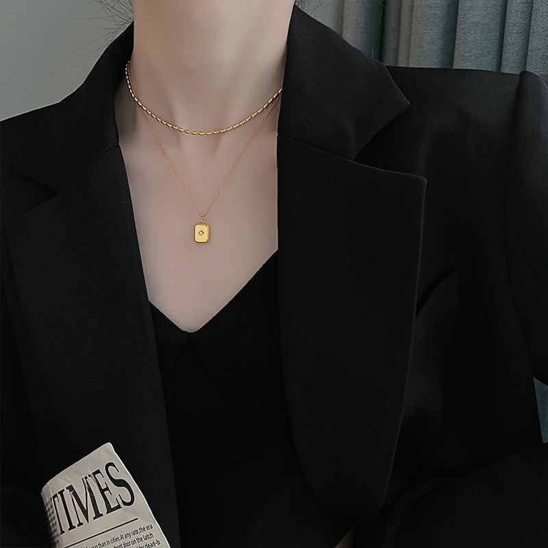 ANENJERY 316L 스테인레스 스틸 더블 레이어  - Birth Flower Necklace 리뷰 및 가격